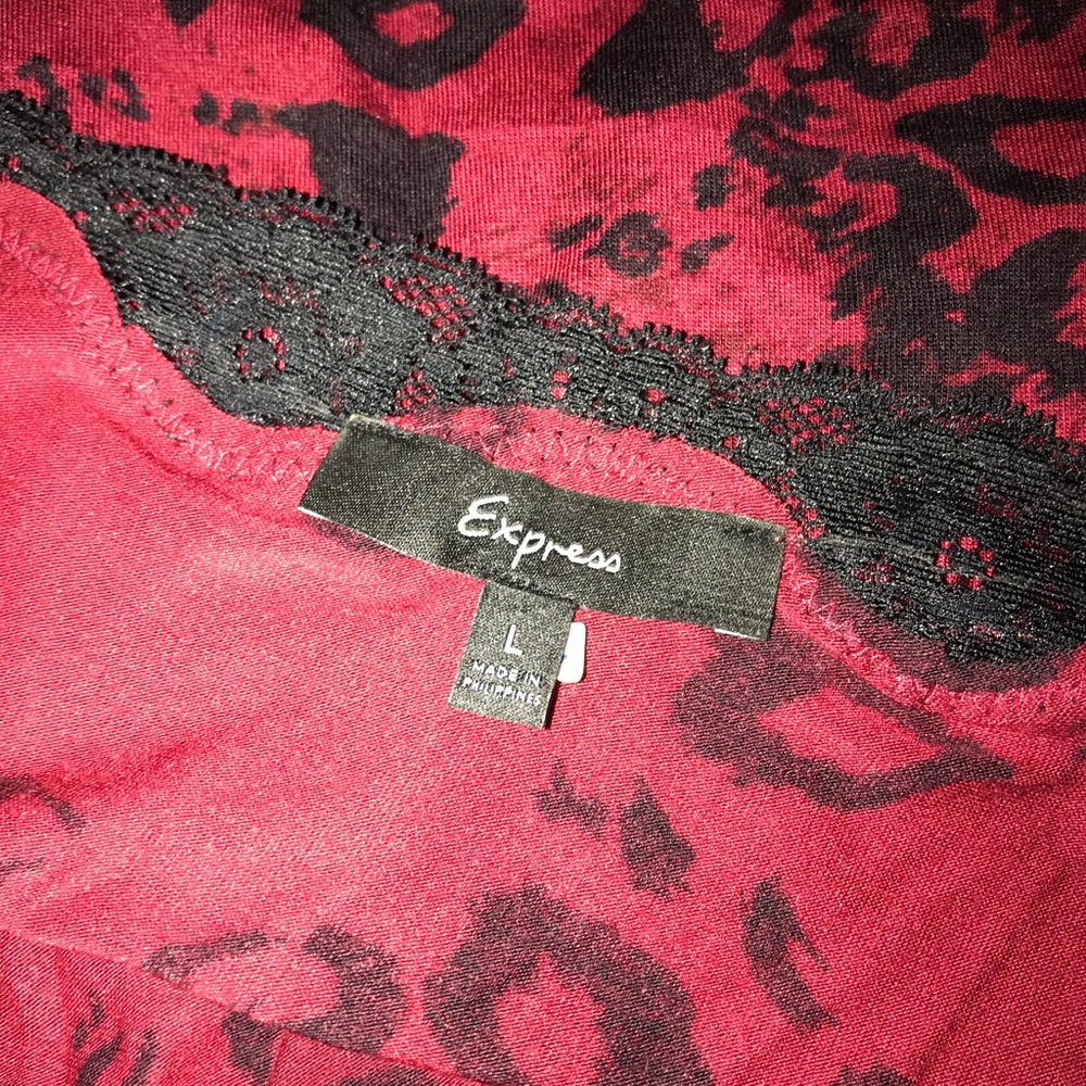 Express Red Leopard Tank Top Large - Picture 2 of 4